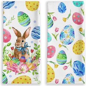 Easter Bunny and Egg Print Towels